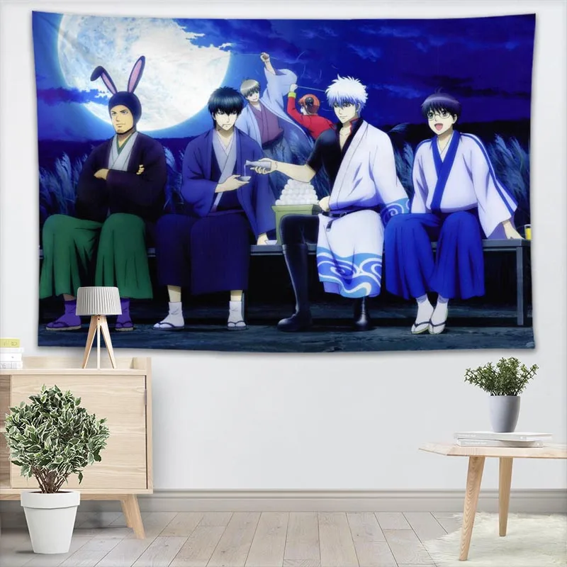 Gin Tama Wall Tapestry Customizable Your Pattern Yoga Office Sofa Bedspread For Kids Room College Dorm Decoration | Дом и сад