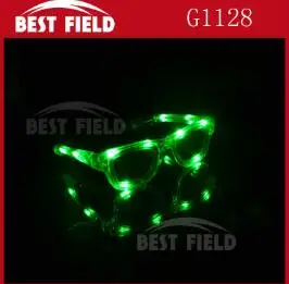 green Светодиодный проблесковый маячок очки light up очки светодиодные очки EDM EDC Rave вечерние бар Eyeswear аксессуар солнцезащитные очки - Цвет: green