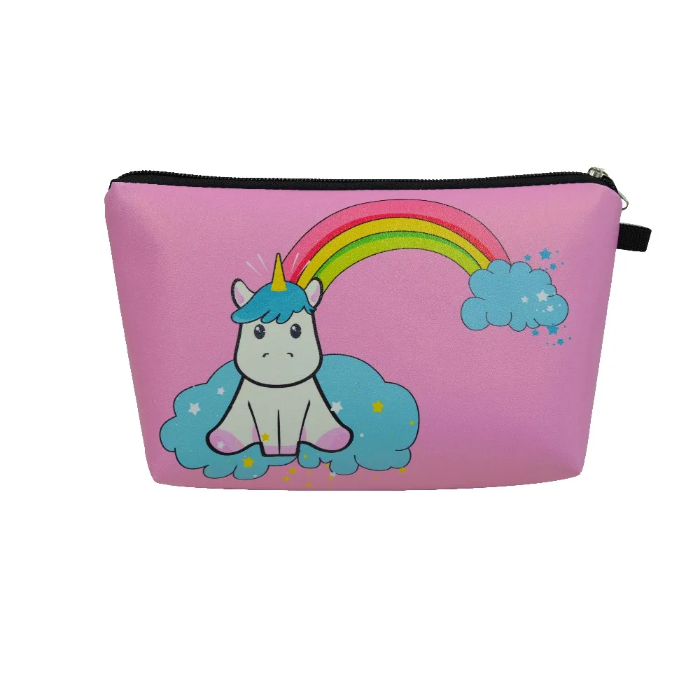 

Under Nineteen New 3D Printing Toiletry Bags Travel PU Leather Cosmetic Bag Small Organizer Women Makeup Bag Make up Case