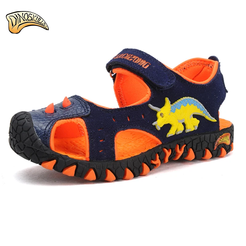 

Boys flashing sandals Boys glowing sneakers kids shoes luminous tenis led infantil boys beach sandals 3D dinosaur sandals 27-33