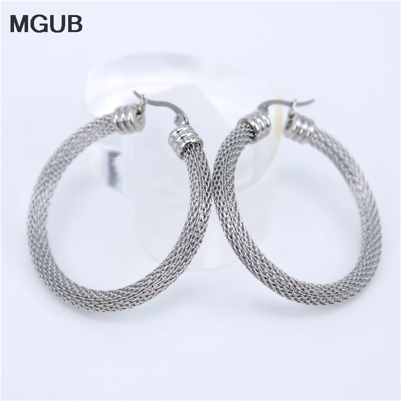 Женские круглые серьги кольца MGUB из нержавеющей стали 32 52 мм|fashion hoop earrings|hoop