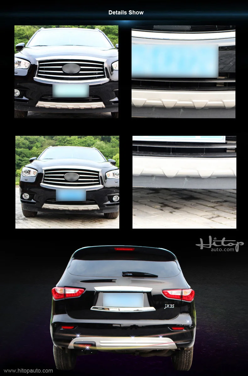 For INFINITI JX JX35 QX QX60 304 stainless steel skid plate/bumper protector guard 2013-2016.front &amp rear. necessary protection. |
