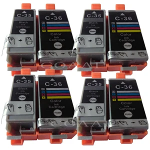 PGI35 CLI36 совместимые чернильные картриджи для Canon 35 36 PGI-35 CLI-36 для Canon IP100B IP100 mini260 mini320 принтер - Цвет: 4 Set -- 8pcs