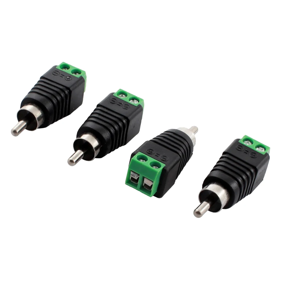 2 упаковки 4 шт. RCA штекер в AV разъем CCTV винтовой Balun черный и зеленый|plug rca|plug blackplug