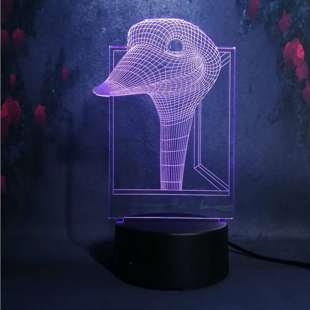 Светодиодный ночник Arilux в форме головы гусиной лавы с креативным 3d декором