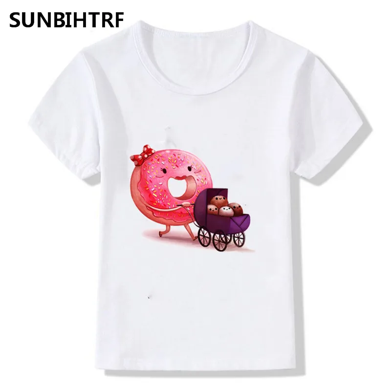 SUNBIHTRF/Детские Модные Милые Забавные футболки с рисунком пончика крутая детская