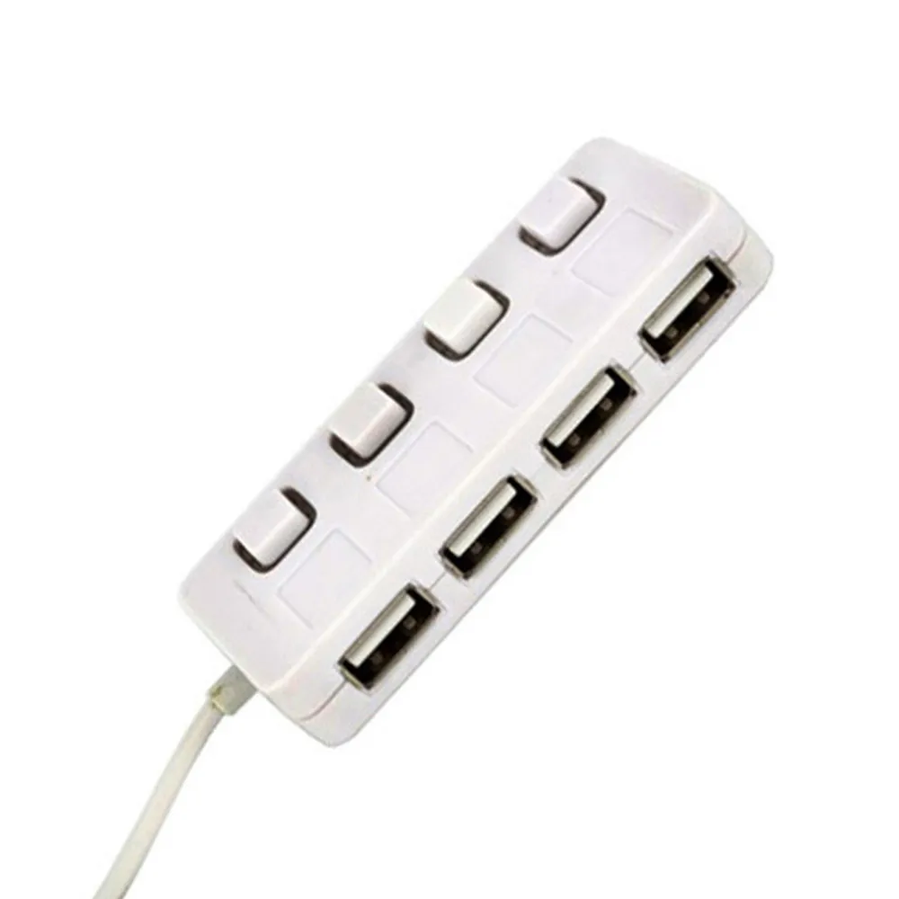 Высокоскоростной адаптер CARPRIE с 4 светодиодными портами USB 2 0 хаб выключателем