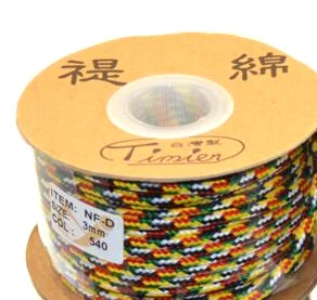 5 colors with gold 3 мм 23 метра Тибет Тибетский буддист Микки амулет кулон цвета шнур веревка NF-D линия DIY бусы ручной работы ювелирных изделий - Цвет: 5 colors with gold