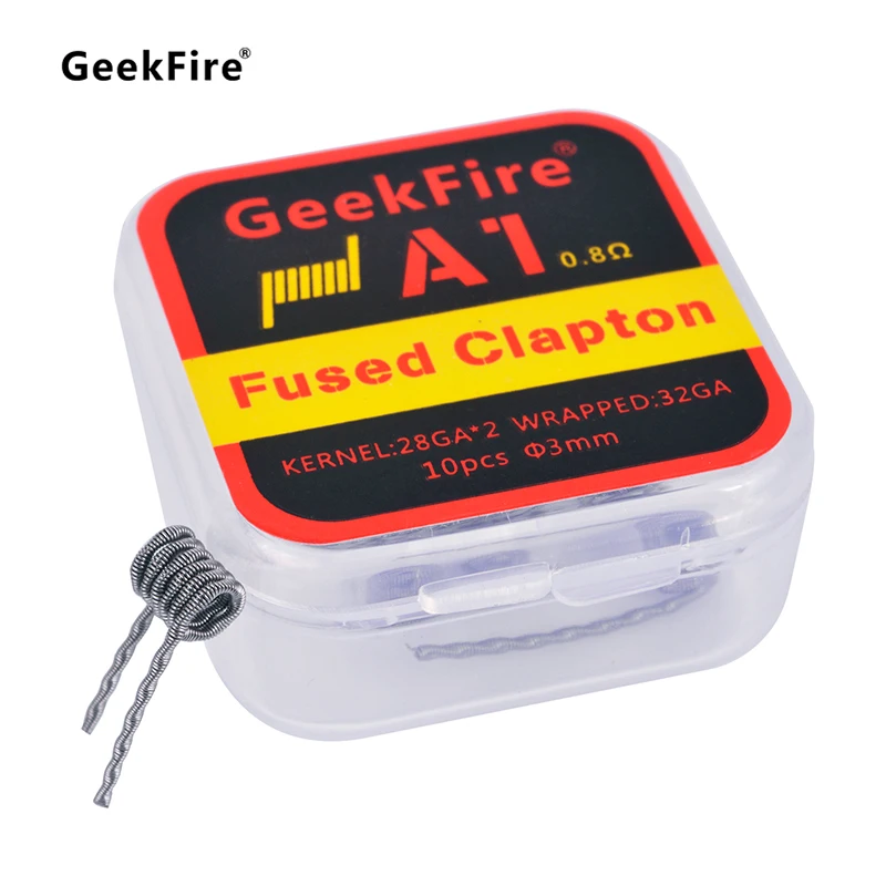10 шт. GeekFire готовые катушки A1 Clapton с сопротивлением Alien Quad смешанные витой