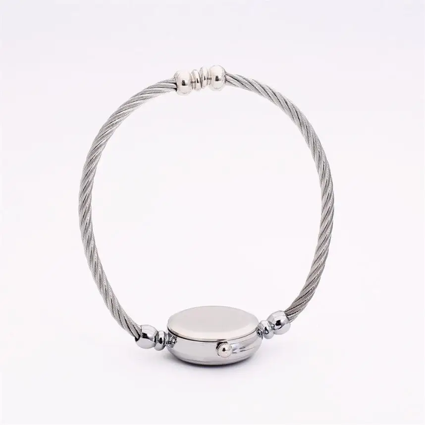 

Women's fashion glass mirror watch solid color circular quartz watch alloy buckle adjustable adjustable pin watch #W