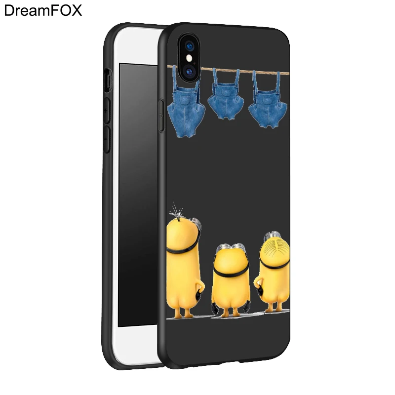DREAMFOX L067 Minions Black Soft TPU Silicone Case Cover For Apple iPhone 11 Pro XR XS Max X 8 7 6 6S Plus 5 5S 5G SE |