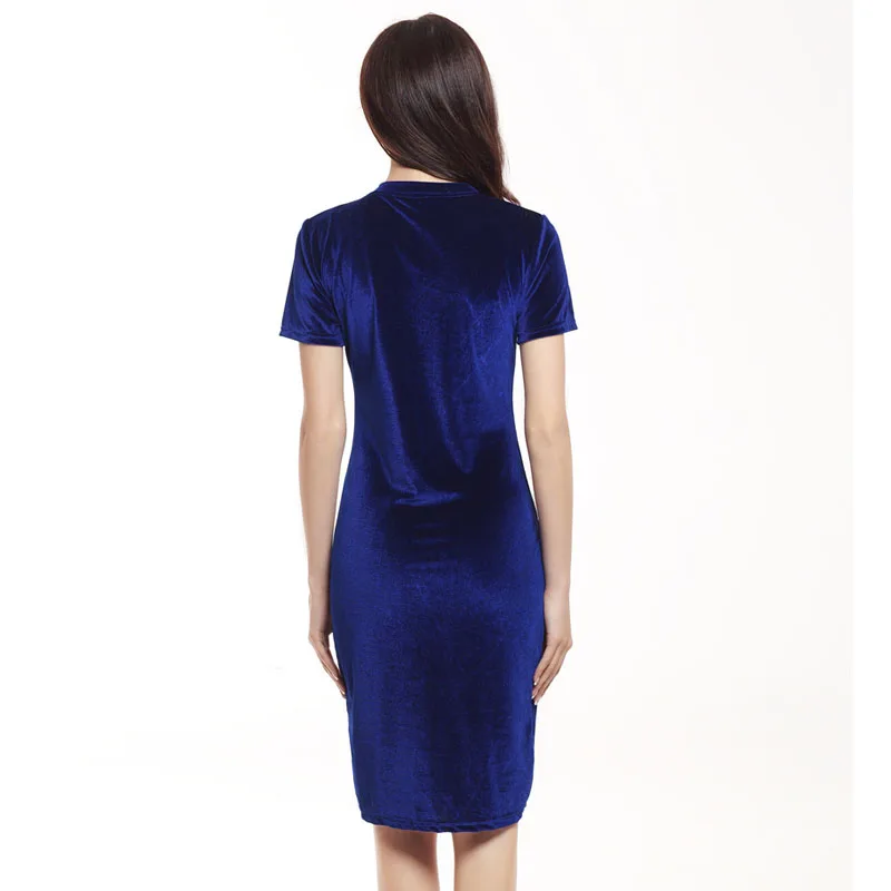 Женское облегающее платье JLI мая вельветовое средней длины с коротким рукавом и О