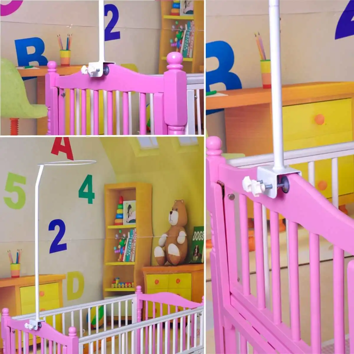 

Universal Canopy Drape Holder Bed Support Adjustable Summer Mosquito Net Stand Crib Net Holder Baby Crib Mosquito Netting Holder