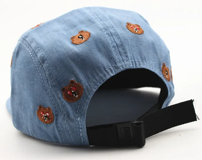 2017 Новые Летние Дети Мультфильм Медведь Вышивка Snapback Регулируемая Плоским вдоль