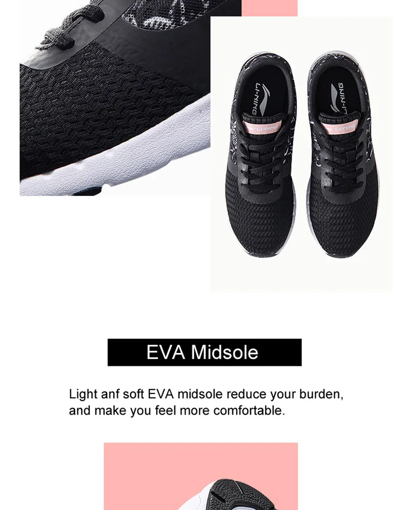 Li-Ning/Женская обувь для спорта и жизни; дышащие кроссовки для отдыха; спортивная обувь; светильник; AGCM054 YXB042