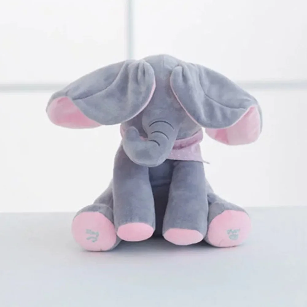 lovely friendly peekaboo shy small elephant child comfort toy plush doll music ml301-2 | Игрушки и хобби