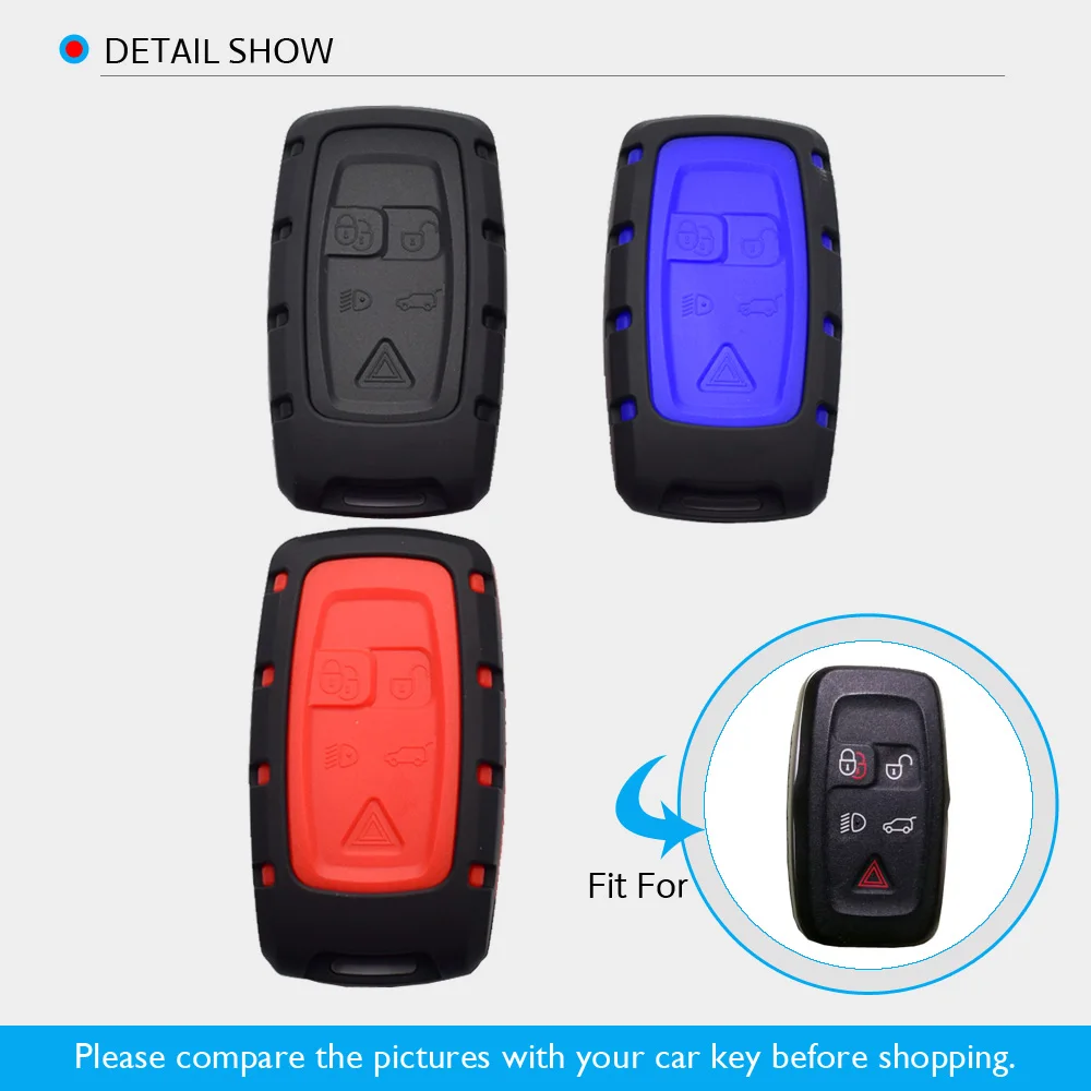 Чехол для автомобильного ключа ATOBABI с 5 кнопками Land Rover Range Discovery 4 ABS + силикон
