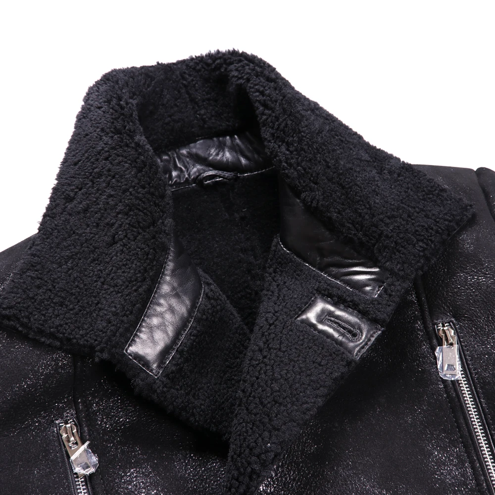 Популярное мужское пальто из натуральной овечьей шерсти натуральная куртка