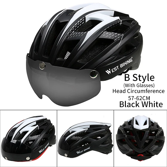 B Style Black White WEST BIKING велосипедный шлем Trail XC MTB вездеход велосипедный шлем внедорожный Casco Ciclismo Bicicleta горный велосипед велосипедный шлем - Цвет: B Style Black White