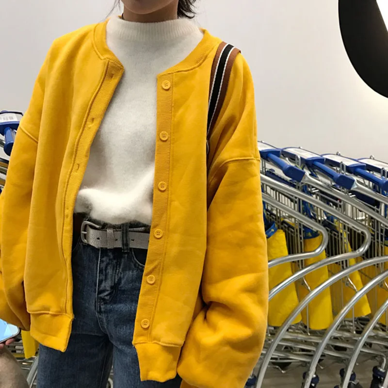 Новые модные женские осенние кардиганы Harajuku свободные с длинными рукавами