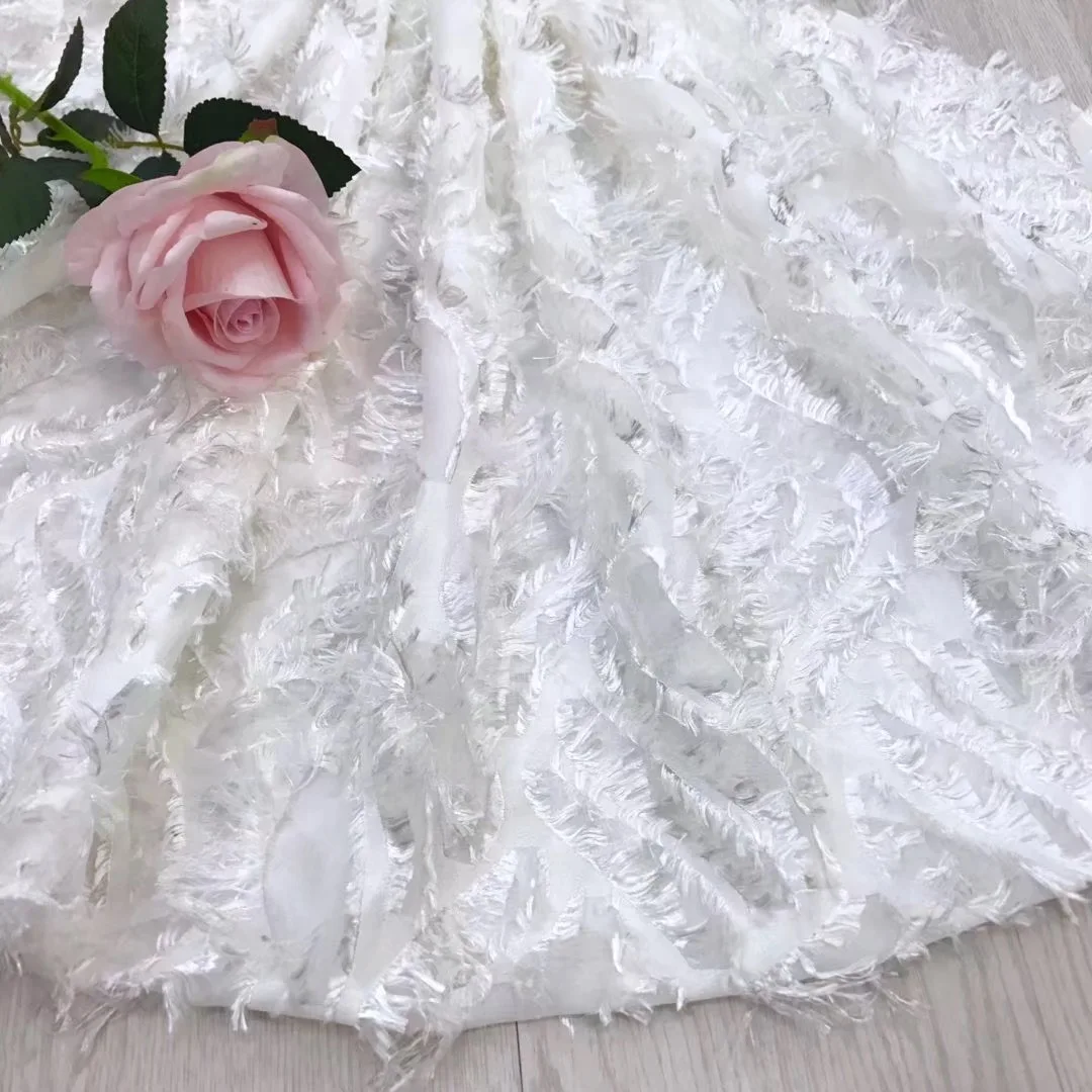 BEAUTIFICAL Королевский белый французский Тюль кружевная ткань 2018 Высокое качество 3d