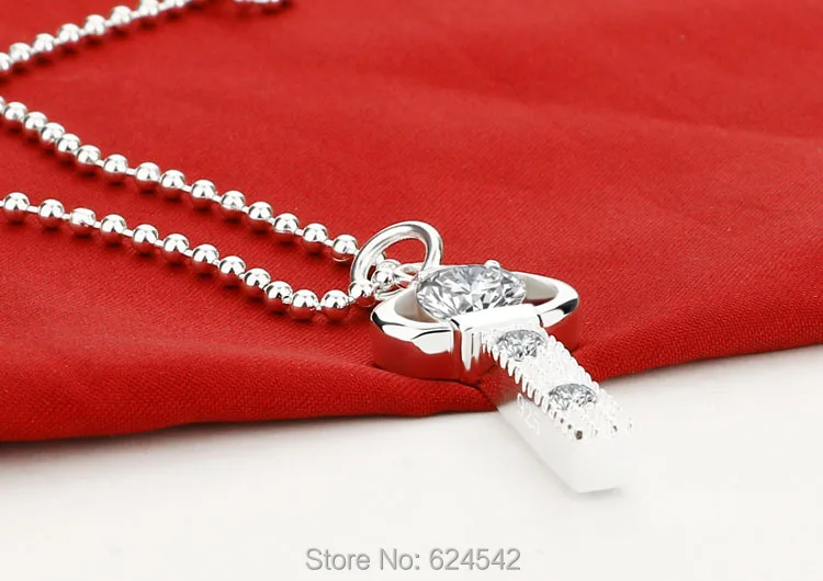 Ожерелье из стерлингового серебра 925 пробы Женская цепочка для свитера. Брелок