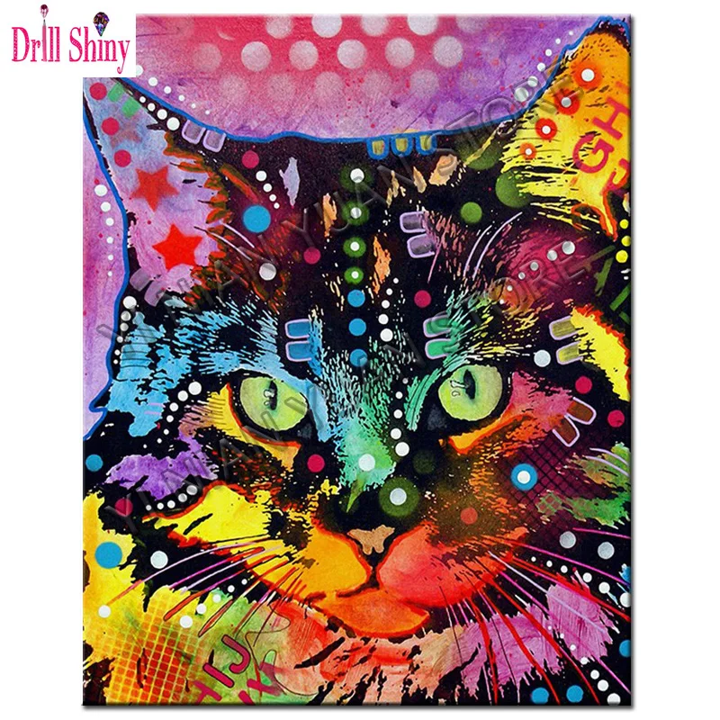 Алмазная картина цветные животные белка полный Кот 5d квадратная мозаика Набор