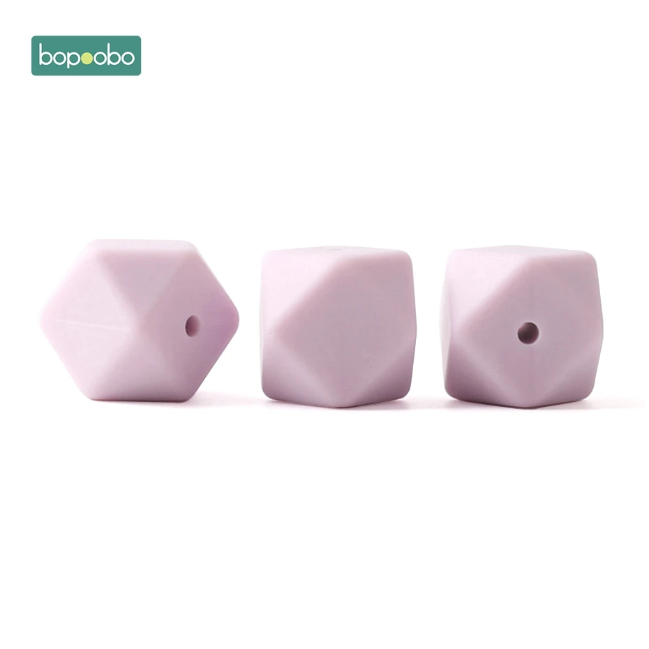 Candy Purple Bopoobo 100 шт 17 мм Силиконовые шестигранные шарики силиконовые Детские Прорезыватели силиконовые бусины для ожерелья безопасные игрушки силиконовые крошечные стержни - Цвет: Candy Purple