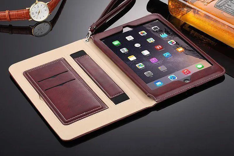 Роскошный кожаный для Apple ipad mini 4 чехол с держателем на руку книжка модель стилуса