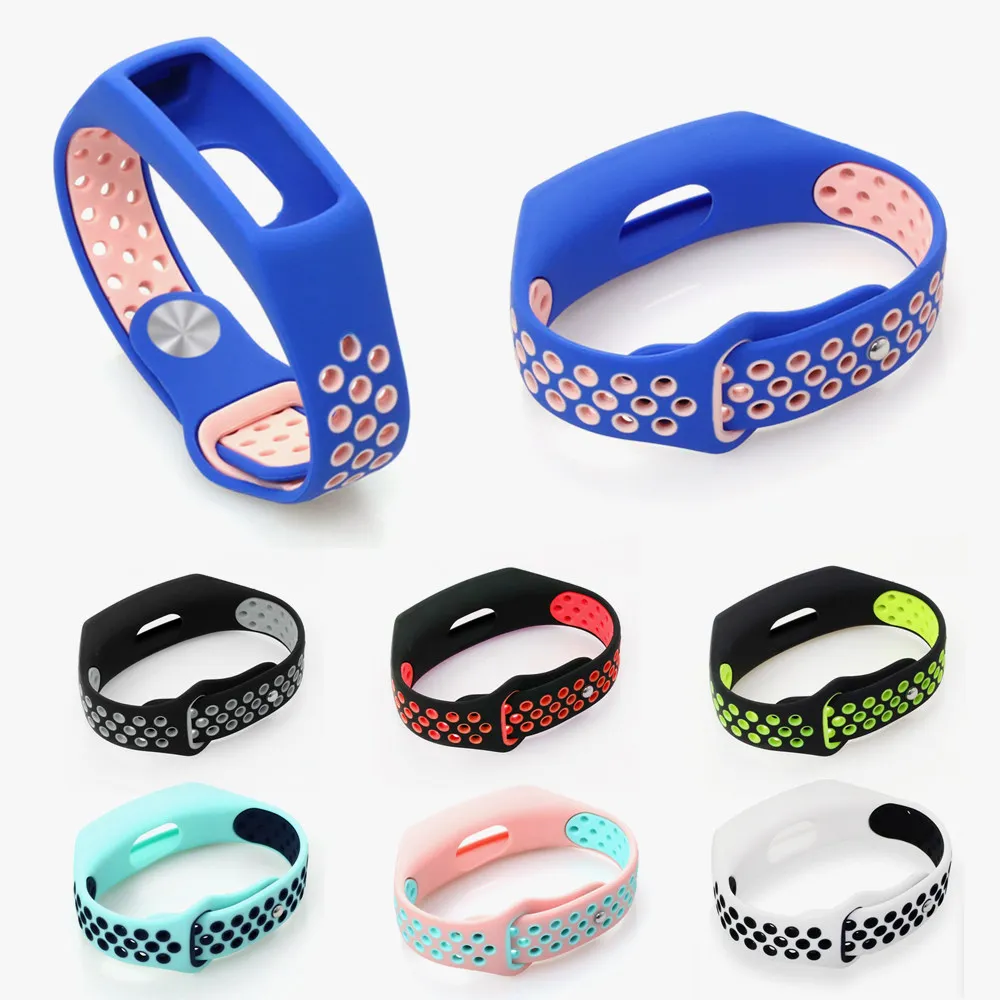 Силиконовый ремешок для huawei Honor Band 4 Smart Bracelet двухцветный дышащий ремешок для часов спортивный браслет для Honor Band 4 ремешок