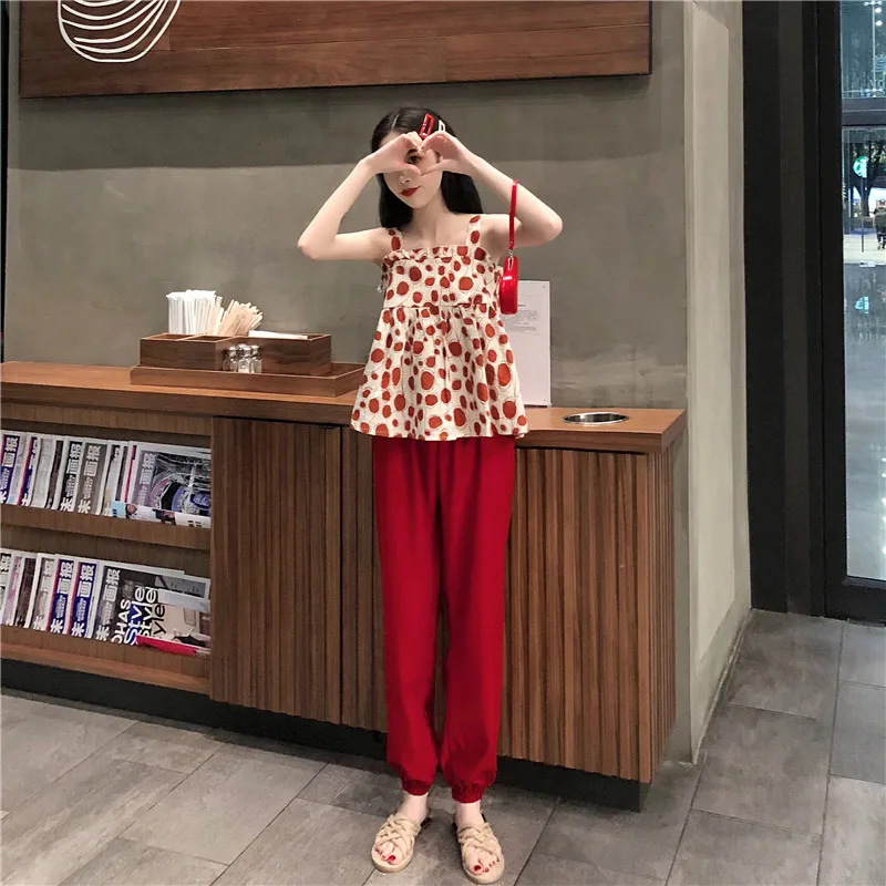 Женская одежда милый Свободный Топ в горошек на бретельках-спагетти без бретелек