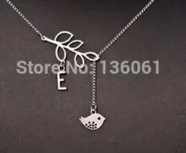 Винтажное изделие из серебра Панк Сердце ожерелье Сова Птица Бумага самолет