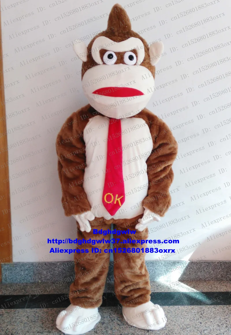 Костюм-талисман коричневого орангутана Donkey Kong Gorilla Orangoutang мультяшный персонаж