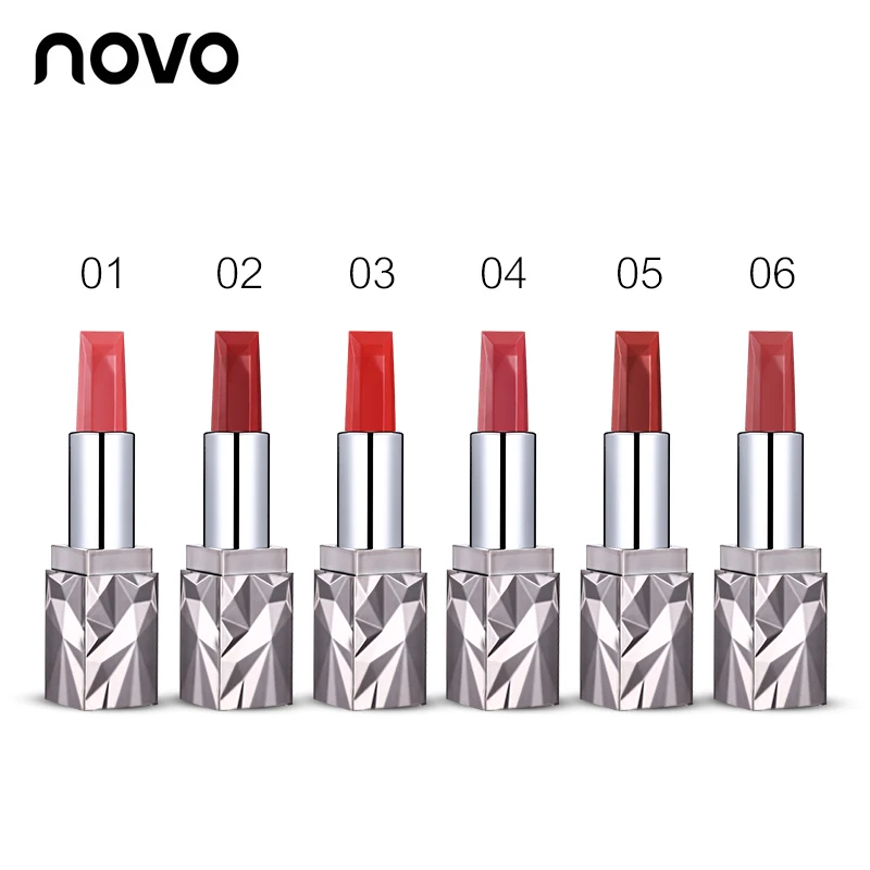 Novo, 6 цветов, драгоценность, королева, Матовая жидкая помада с эффектом увлажнения, гладкая губная помада, Обнаженная, водостойкая, макияж, длинный, прочный batom, красота, губы, красный