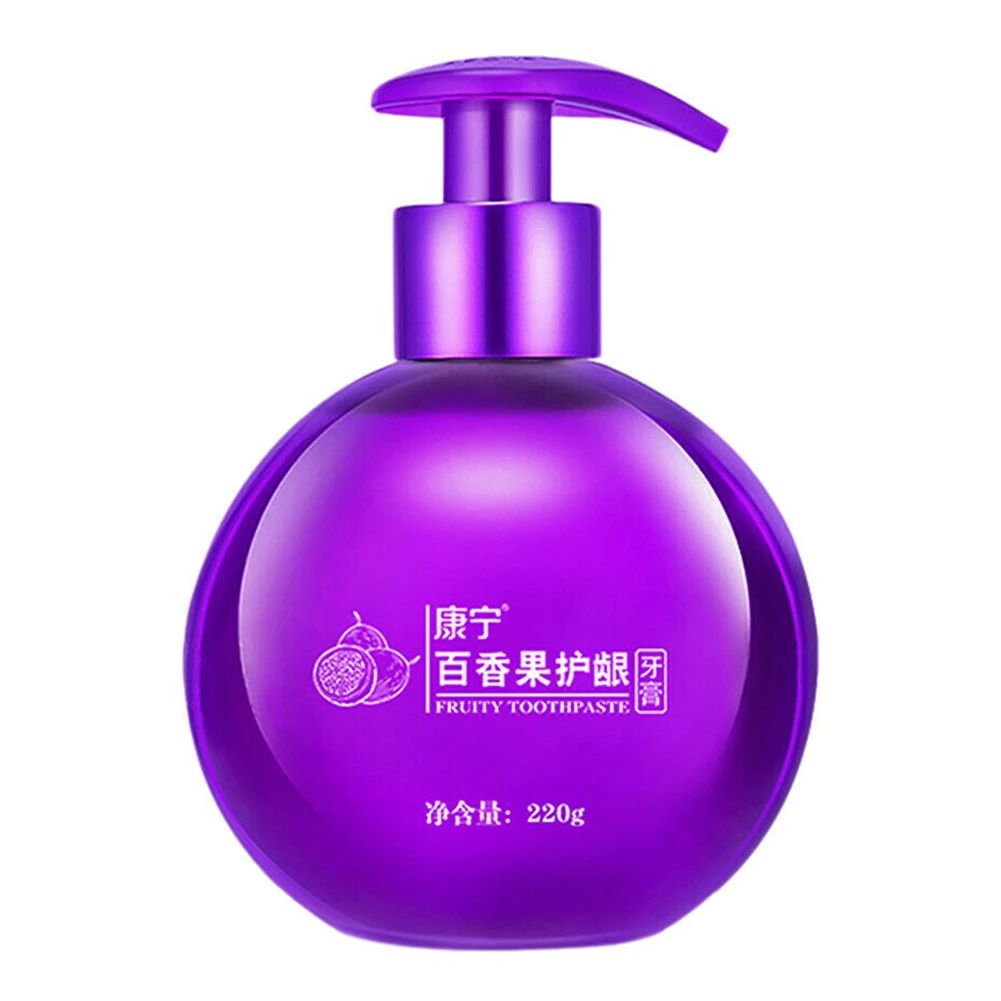 Purple 1 220 г маракуйя черника зубная паста удаление пятен отбеливающая пищевая Сода зубная паста борьба с кровотечением десны зубная паста - Цвет: Purple 1