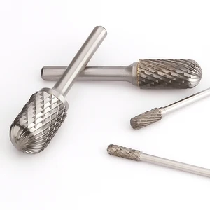 Карбидная Вольфрамовая сталь Шлифовальная головка 1 шт. C-образный двойной слот цилиндрическая шаровая Головка фреза Деревообработка Металл Вращающийся напильник