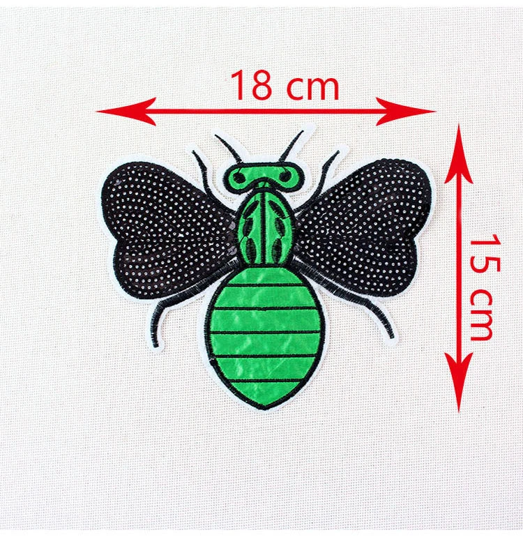Вышитая пчела нашивки с блестками для одежды логотип Байкер Мотоцикл шить на