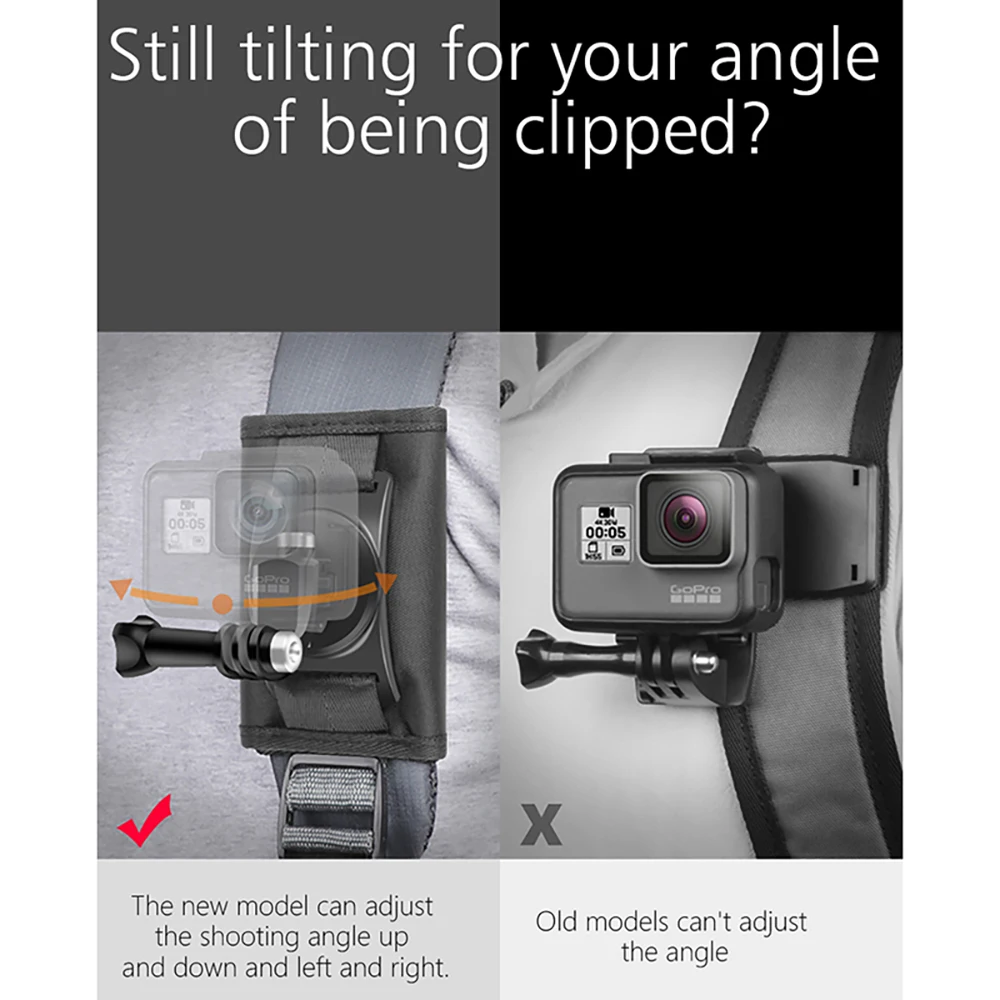 RUIGPRO рюкзак зажим Крепление Держатель 360 вращение для Gopro DJI Osmo действие SJCAM eken Экшн