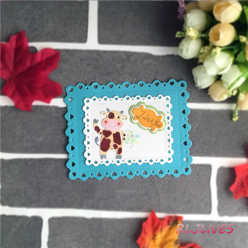 Металлическая режущая рамка из коровьей и кружевной ткани DIY трафарет для