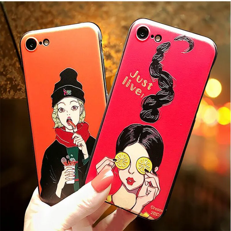 Лидер продаж Красивые 3D рельеф Девушка Мягкие TPU В виде ракушки Coque чехол для OPPO