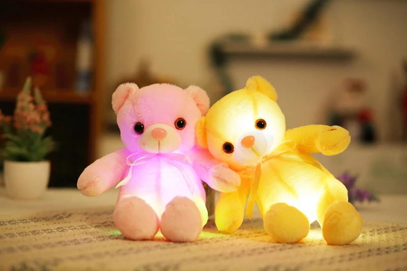 LYDBAOBO 1 шт. 32 см креативный светильник светодиодный плюшевый мишка мягкие животные плюшевая игрушка светящийся плюшевый мишка светящийся Рождественский подарок для детей