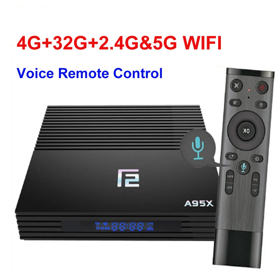 4G 32G WIFI2.4G 5G V Android tv BOX A95X F2 ТВ приставка Голосовое управление 4K 2,4G& 5G двухдиапазонный wifi Bluetooth LAN USB3.0 HDMI 4G 64G ТВ приставка Android 9,0 - Цвет: 4G 32G WIFI2.4G 5G V
