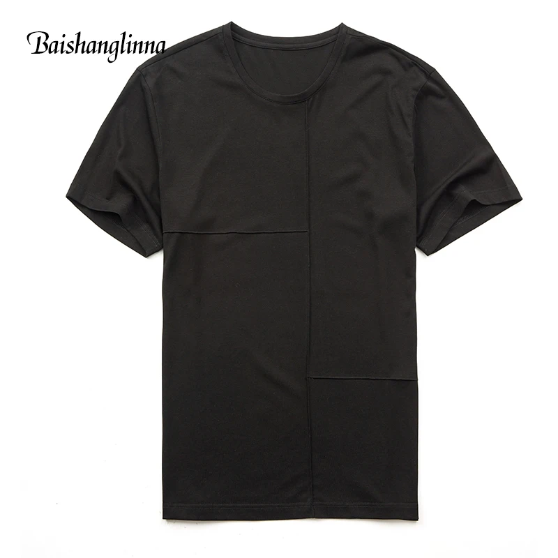 Baishanglinna футболка с короткими руками Homme Повседневное футболки круглым вырезом