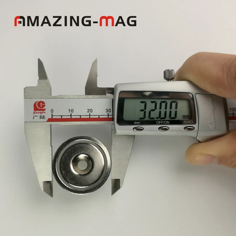 4 шт. D32mm стальная чашка редкоземельный магнит с ударопрочной пластиной