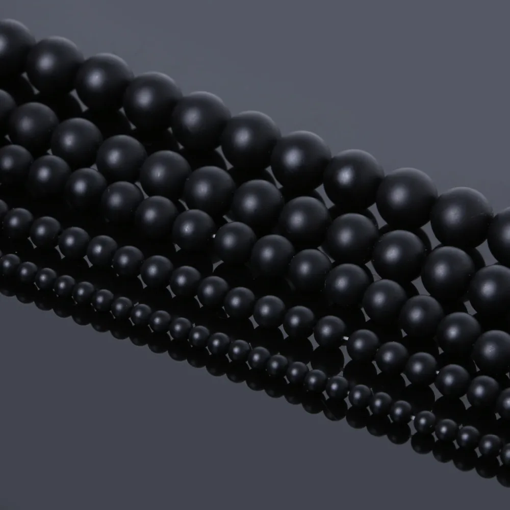 Новинка бусины из черного матового оникса и агата круглые натурального камня для