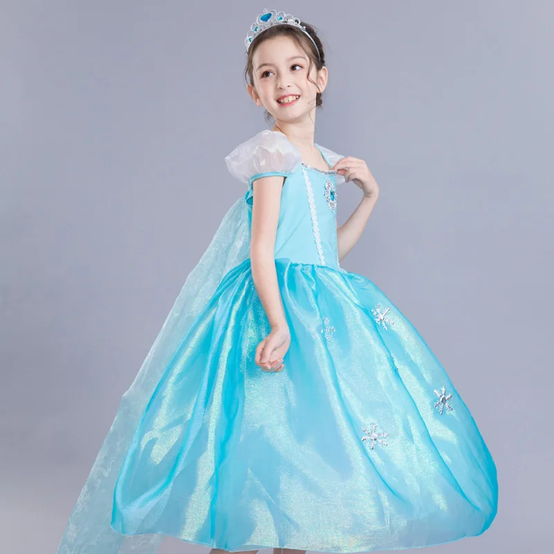 Новинка 2519 модная детская летняя одежда платье принцессы комплект накидки для