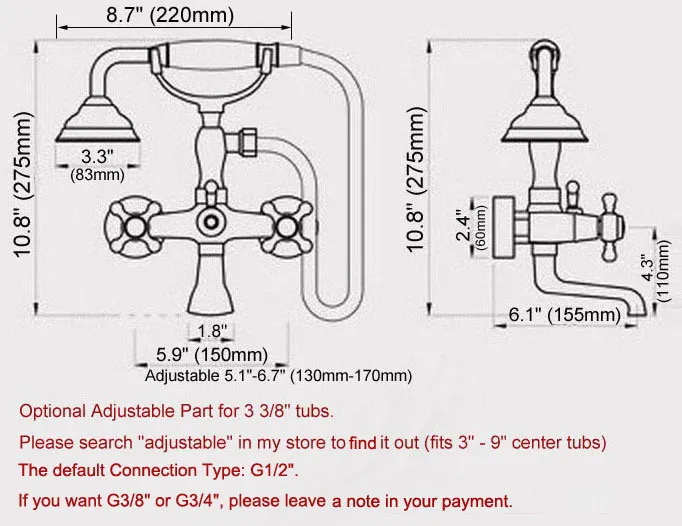 Античная красная медная латунная Настенная Ванная комната кран для ванной