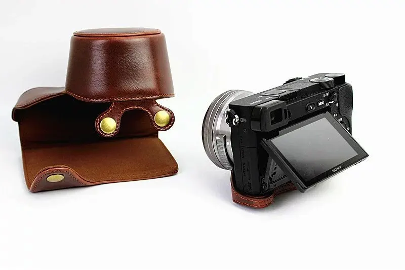 5 Colors Digital Camera Leather Case Cover for Sony A6300(16-50mm) Charging Directly | Электроника