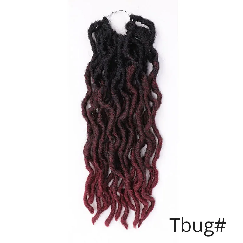 T1B/бордовый Doris beauty 12 дюймов Nu Locs Goddess Faux Locs кудряшки Exntension синтетические предварительно оплетенные мягкие косички для женщин коричневый черный - Цвет: T1B/бордовый