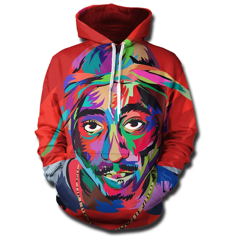 

Cloudstyle 2021 New 3D Hoodies Men Camouflage Rapper 2pac 3D Print Hipster Crewneck Longsleeve Tops Fashion Hoody Pullovers